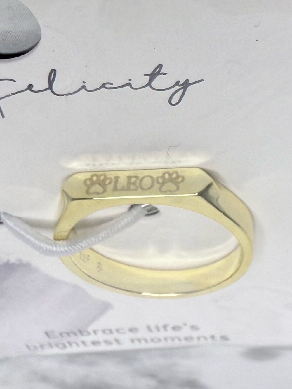 New Customized ring honoring pet Leo dog cat 6 7 8